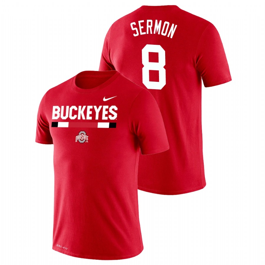 Ohio State Buckeyes Men's NCAA Trey Sermon #8 Scarlet Team DNA Legend Performance Nike College Basketball T-Shirt VCX5849VV